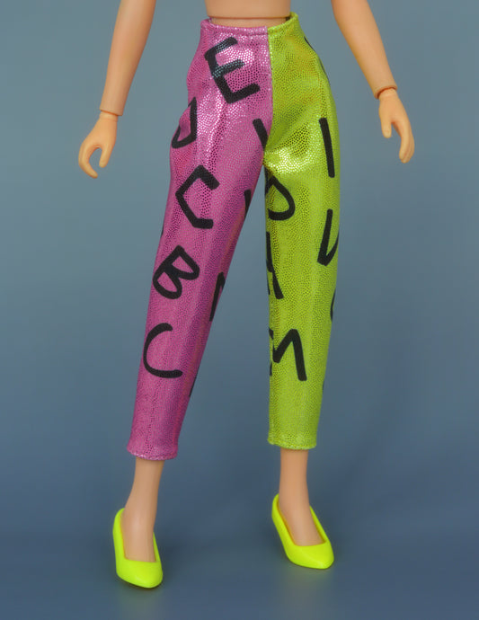 Two-tone print leggings
