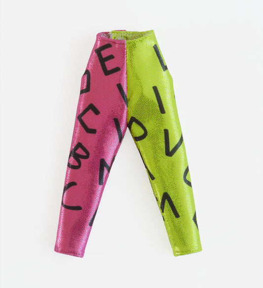 Two-tone print leggings